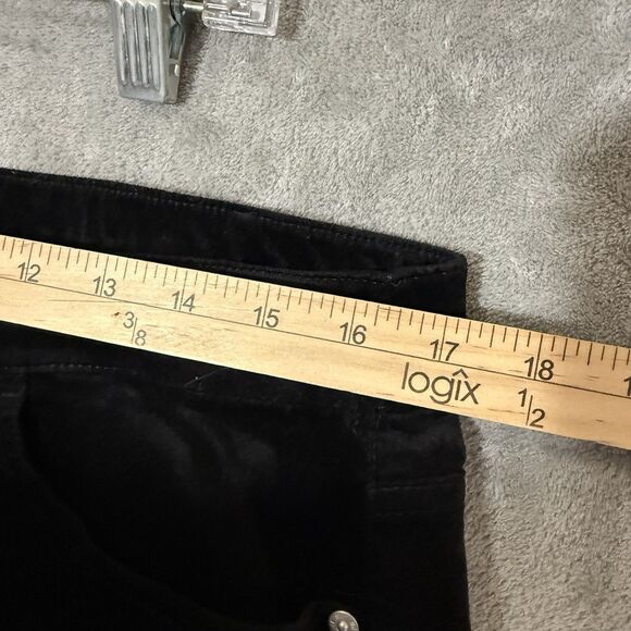 J Jill Velvet Pants 16P Black Petite Straight Leg Soft Stretch Luxe Minimalist - Picture 6 of 9